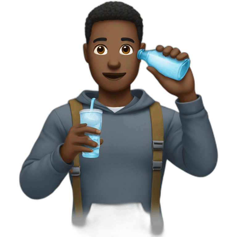 Blackmen drink water emoji