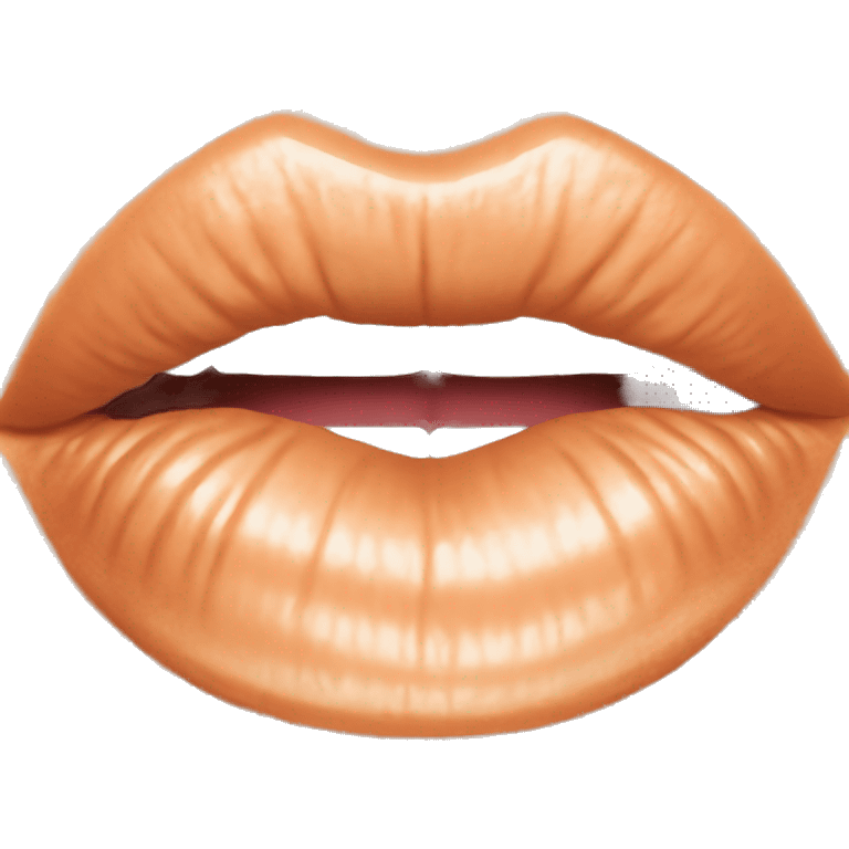 Peach colored lipstick kiss mark emoji