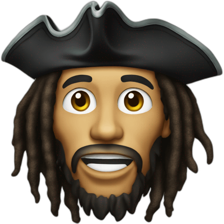 Bob marley as a pirate emoji