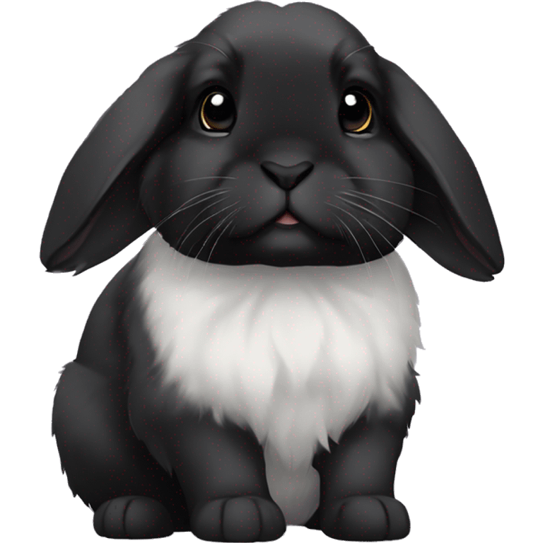 black holland lop bunny rabbit sad tired emoji