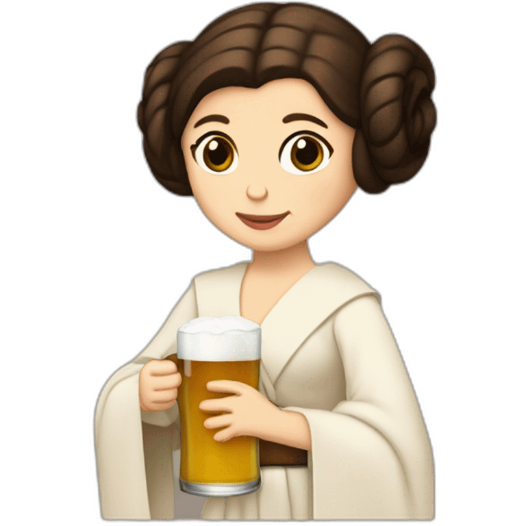 princesa leia con una cerveza emoji