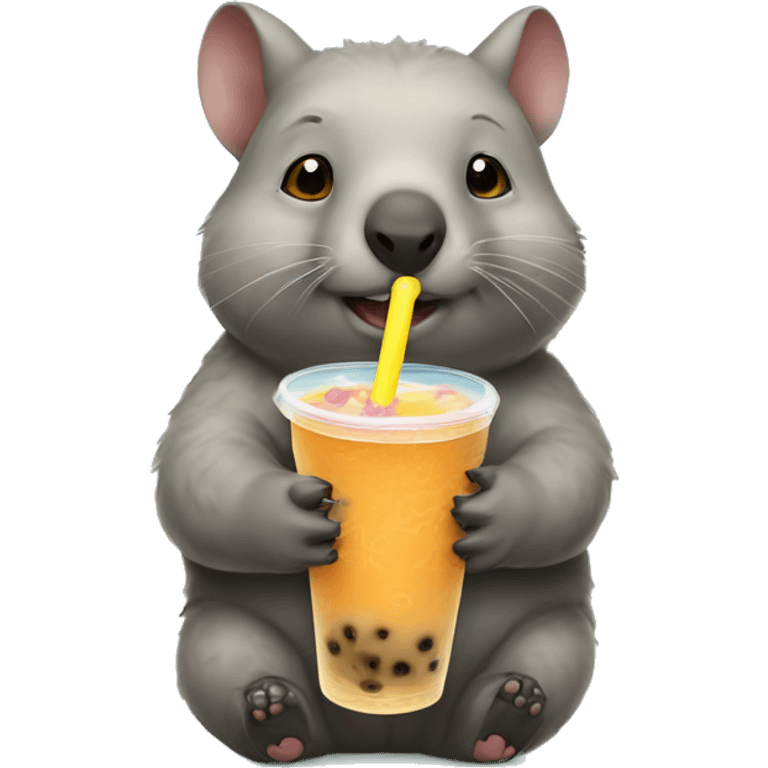 wombat drinks bubble tea emoji