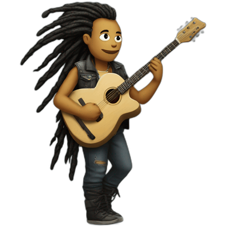 Dreadlock Mohawk with guitar emoji