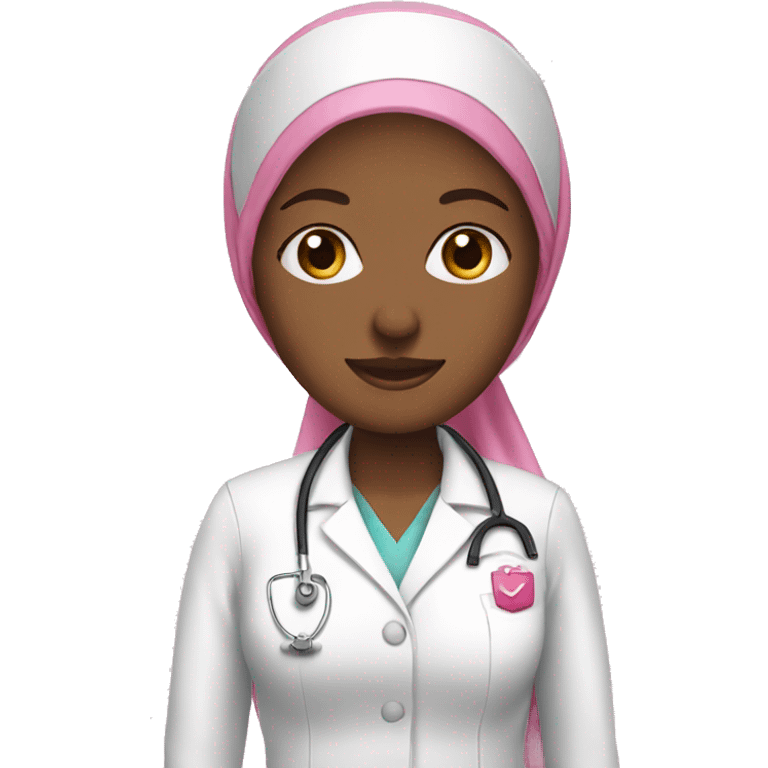 White Nurse with pink hijab emoji