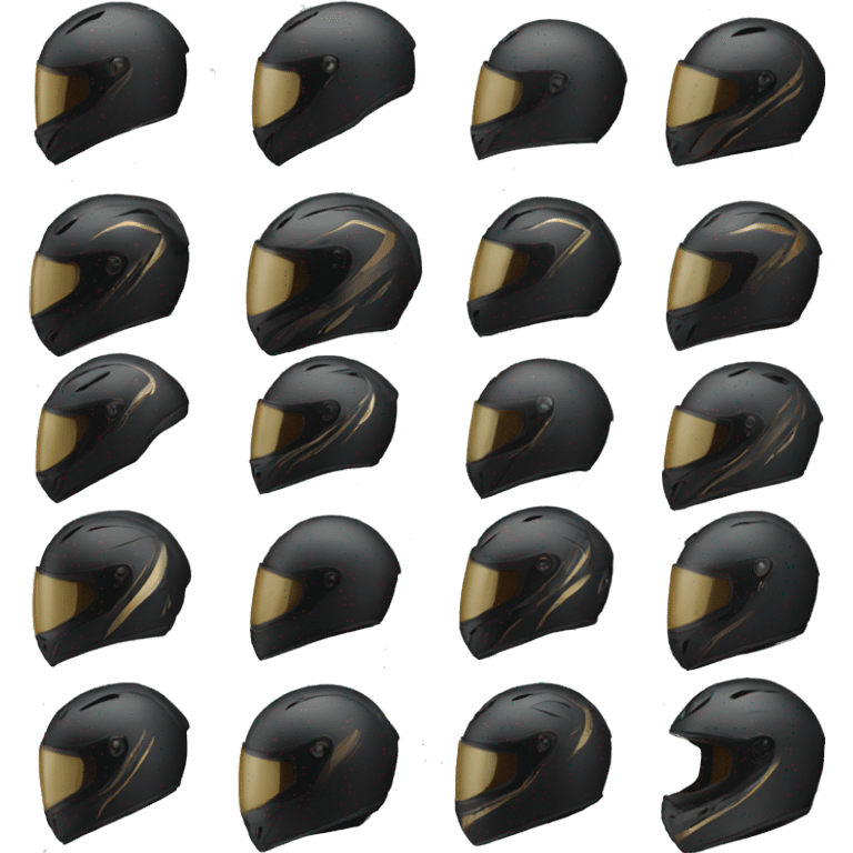 black racer helmet side ways emoji