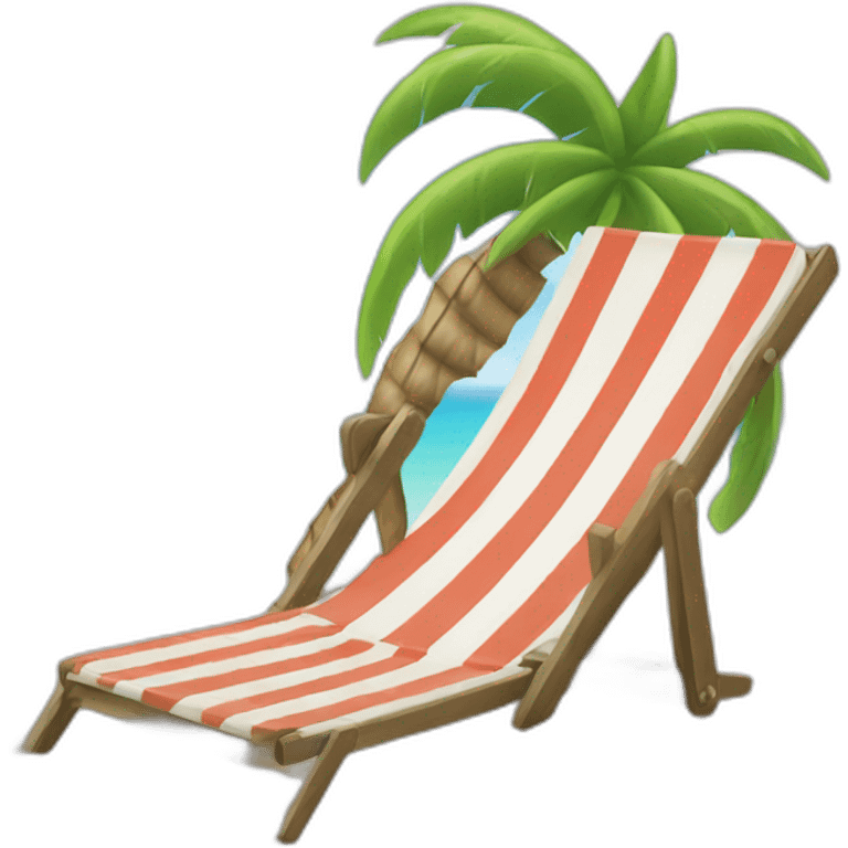 Beach Palm tree deckchair emoji