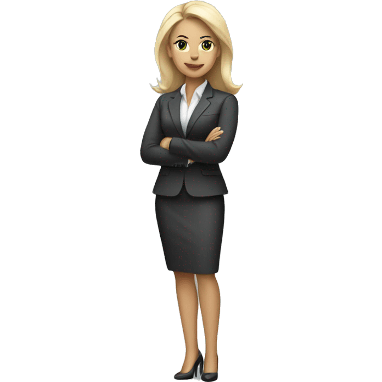 full body blonde white woman in business outfit emoji