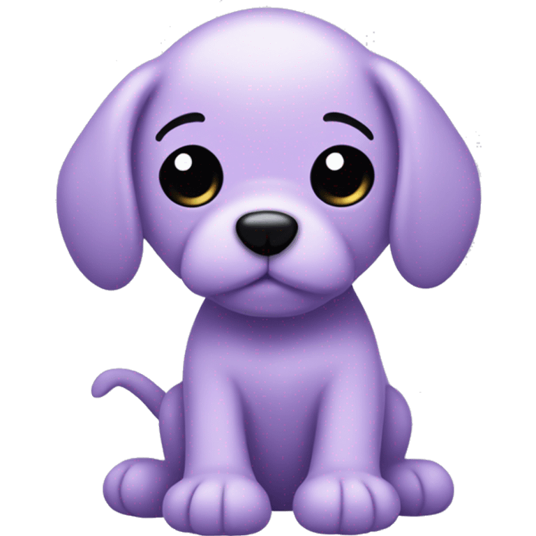 cute chibi all light purple stuffed puppy toy with floppy ears and black dot eyes and a nose made of thread emoji