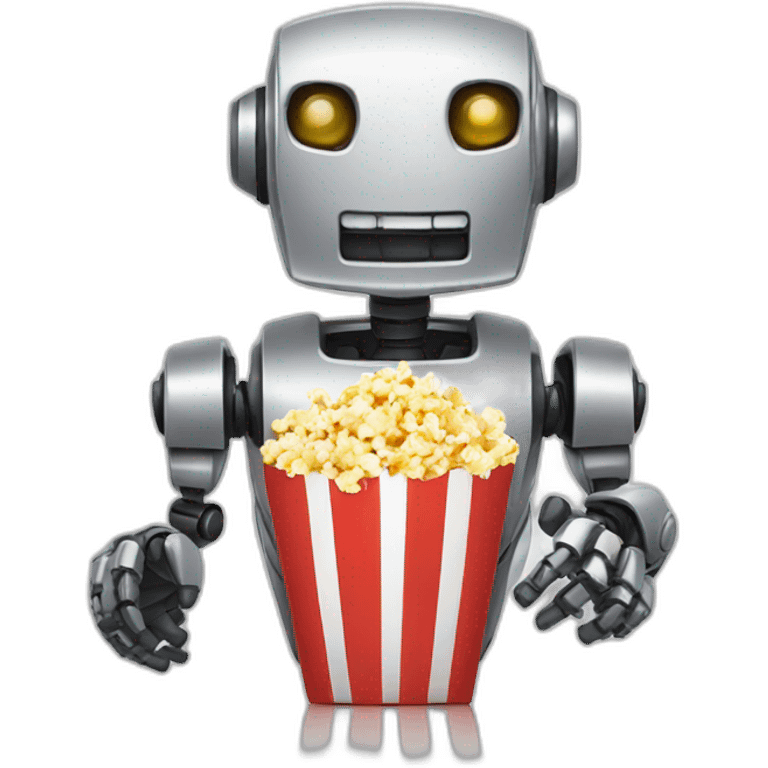 robot eating popcorn emoji