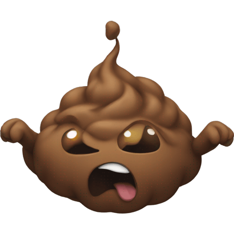 Flying poo emoji