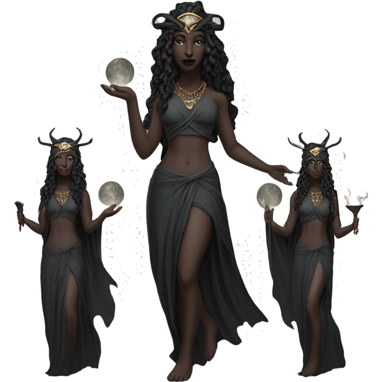 Hekate goddess of the night and magic- triple goddess black emoji