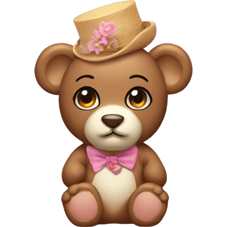 Teddy with coquette ྀིྀི on head emoji