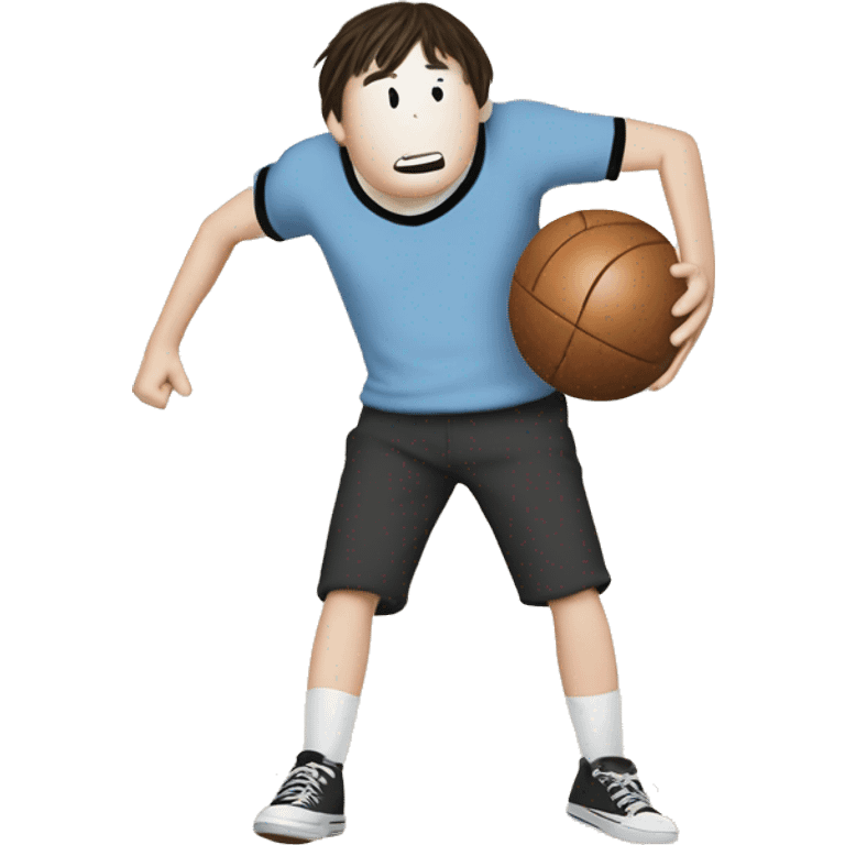 Diary of a wimpy kid playing dodgebal emoji