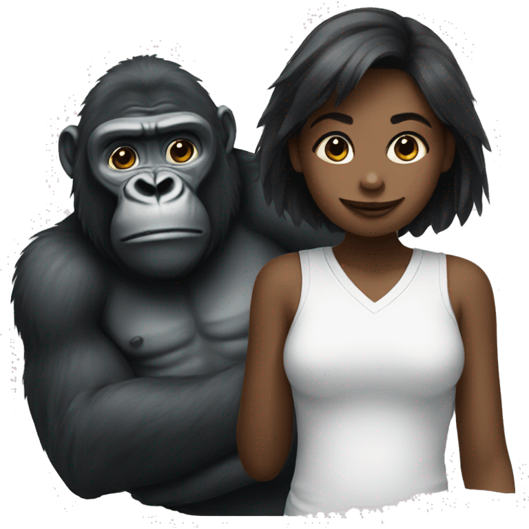 Girl with gorilla emoji