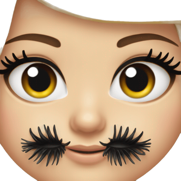 Long eyelashes on a girl wearing mascara emoji