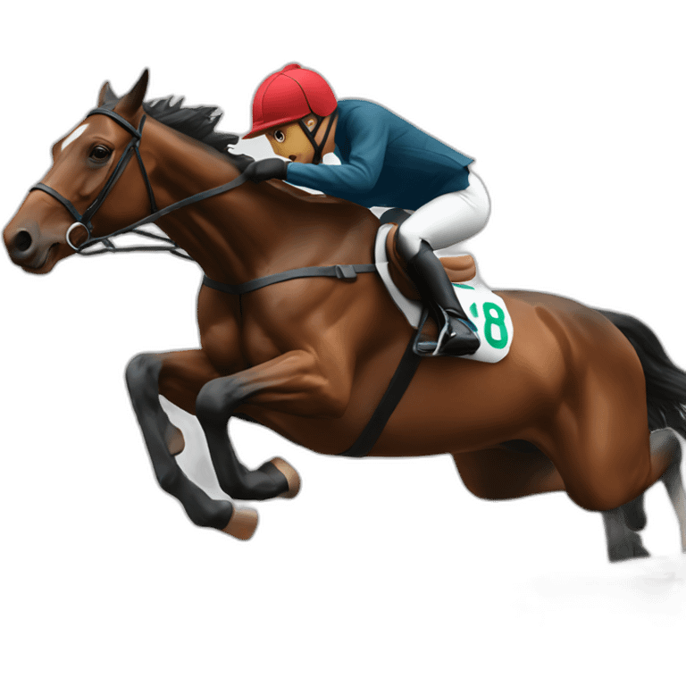 racing horse jumping over a hurdle emoji