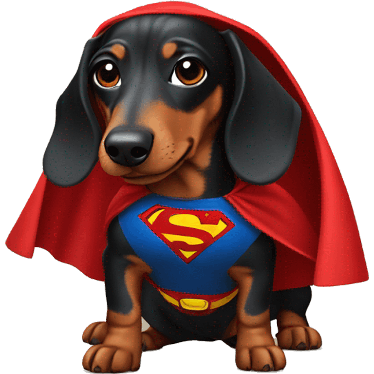 Dachshund wearing Superman Outfit  emoji