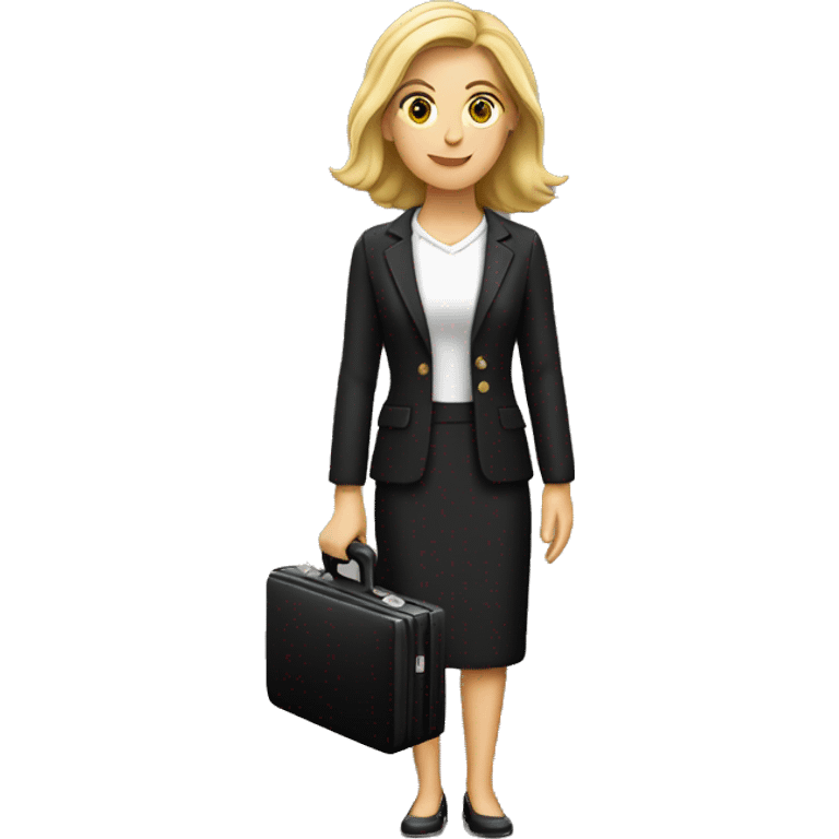 white woman holding black briefcaseite  emoji