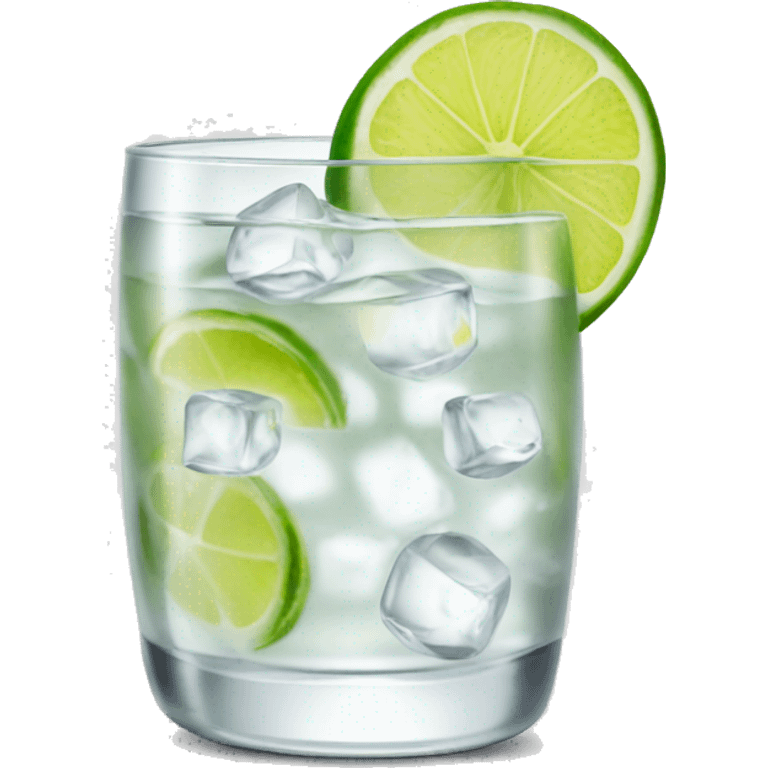 Vodka tonic with a lime emoji