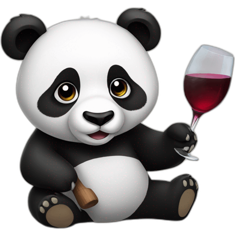 Panda drinking wine  emoji