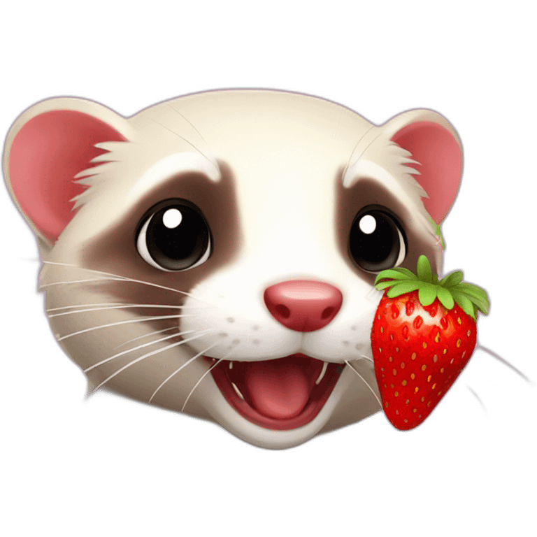 ferret eating strawberry emoji