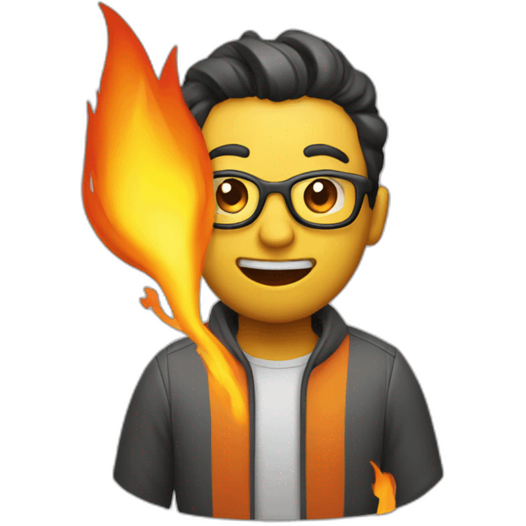 software developer on fire emoji