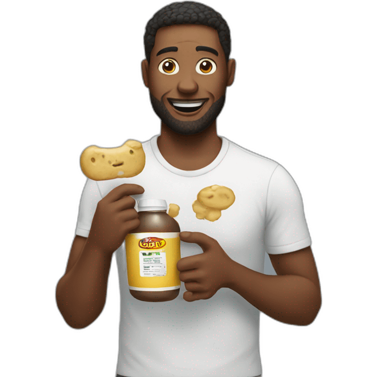 Man holding some weird Product emoji