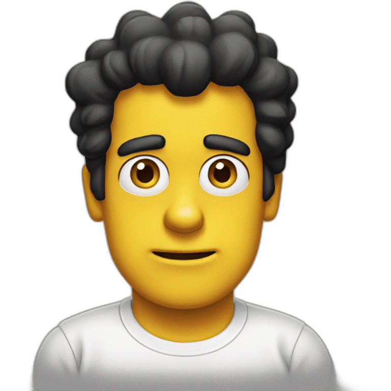 Simpsons dark hair white shirt emoji