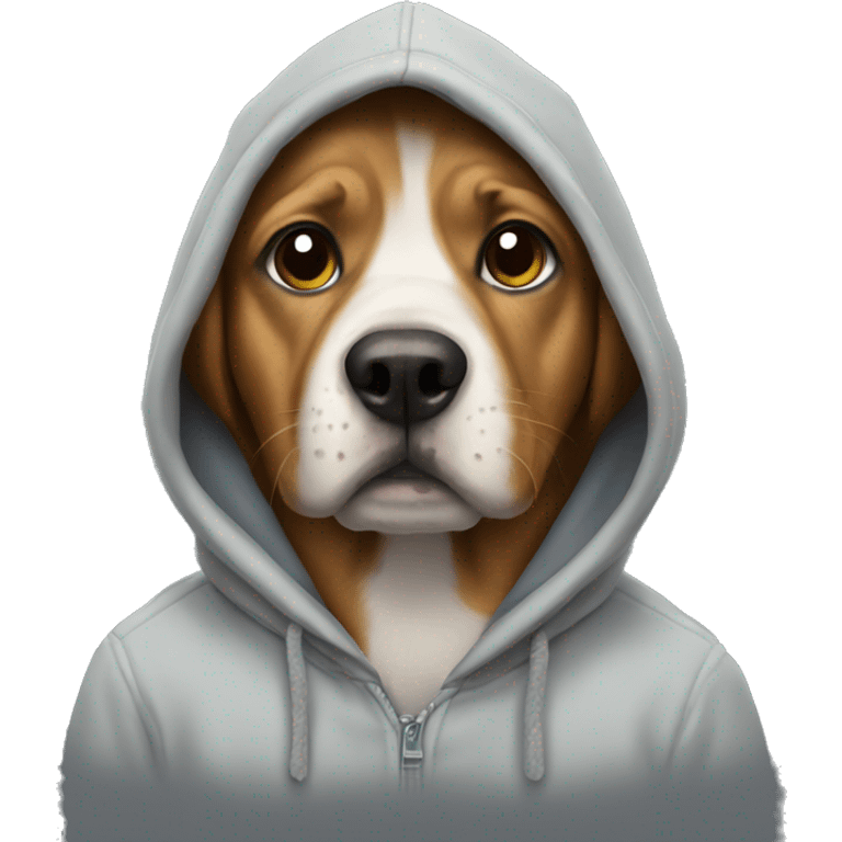 Dog wearing hoodie emoji