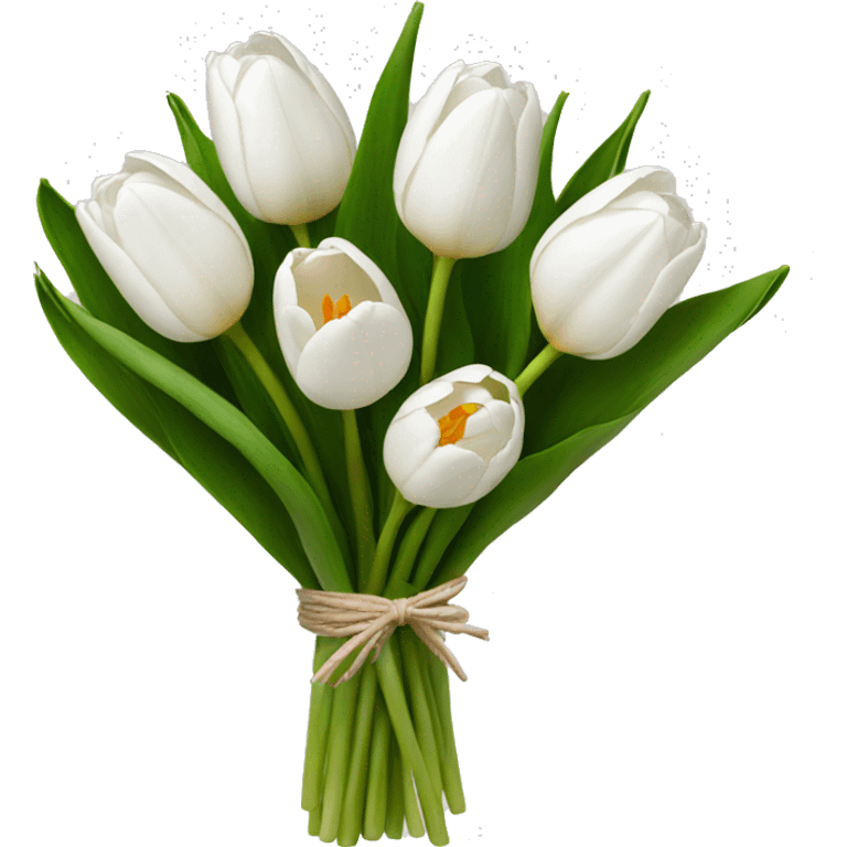 white tulip bouquet arrangement emoji