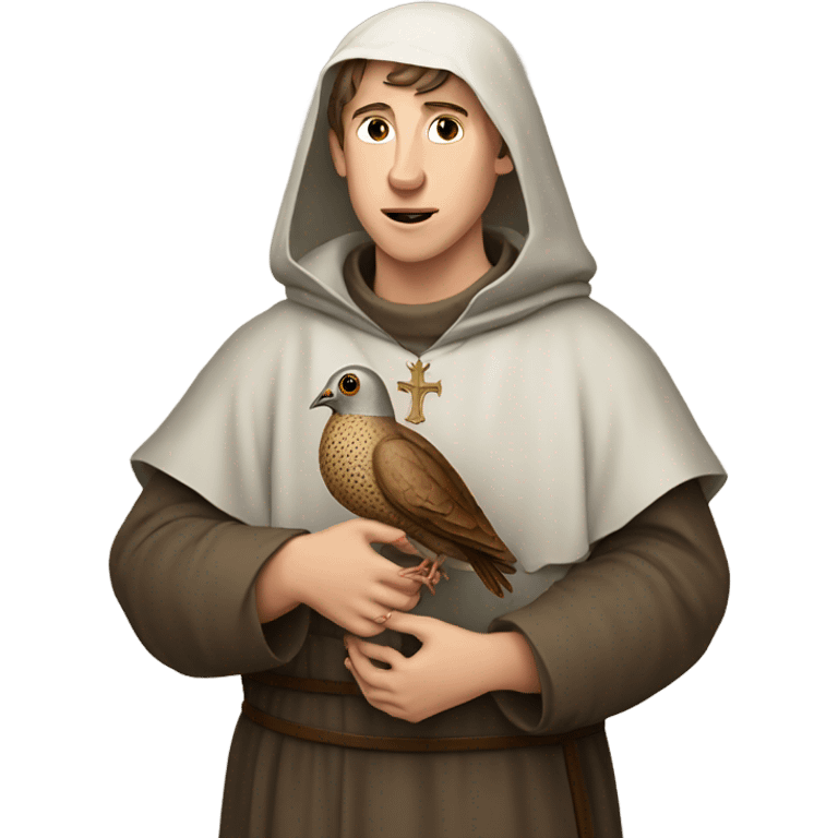 young medieval European friar with a single quail emoji