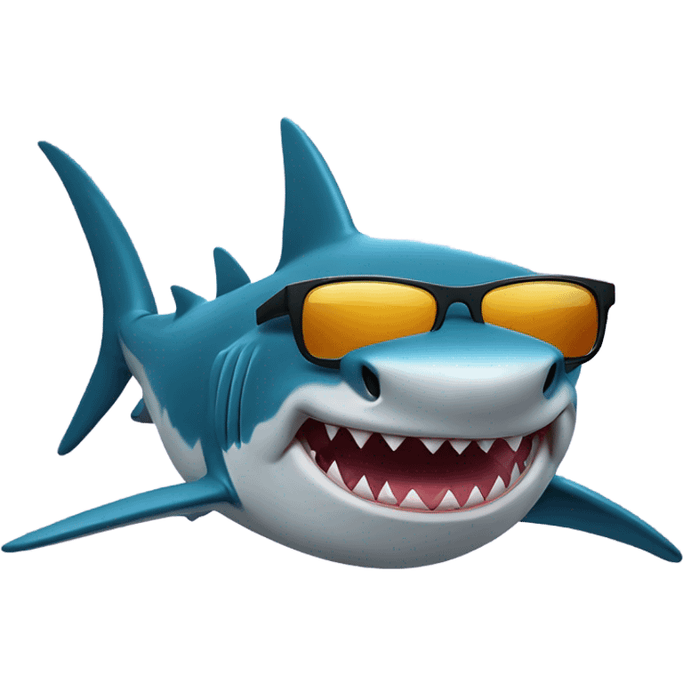 Shark with sunglasses emoji