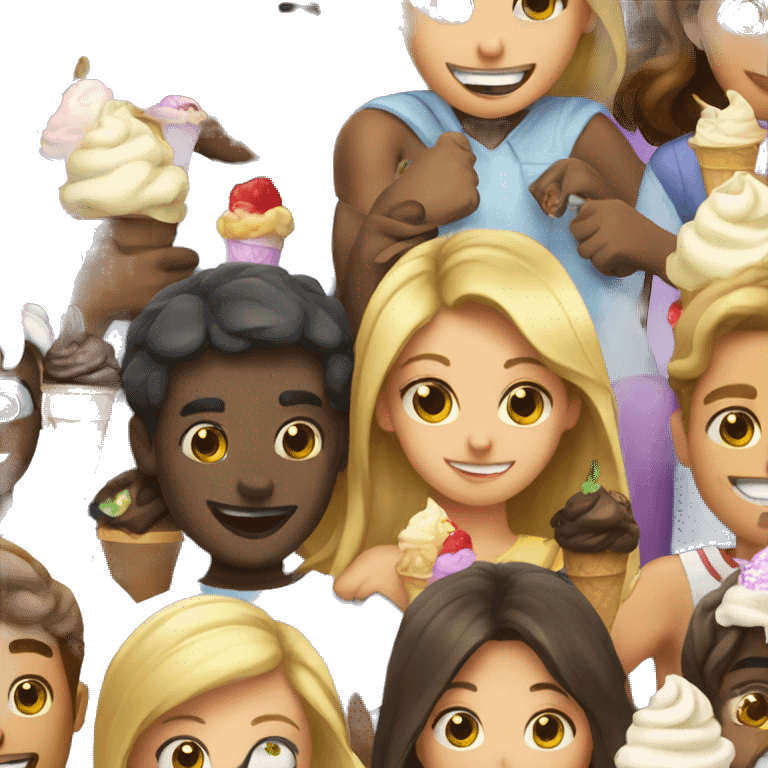 Girl sitting on guys lap eating ice cream together  emoji