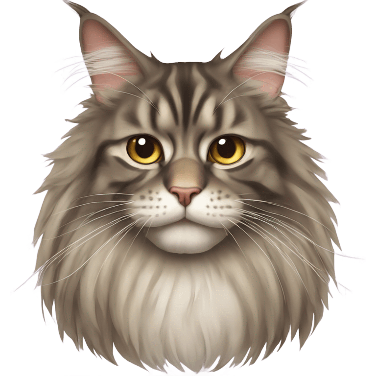 Maine Coon with a stupid face emoji