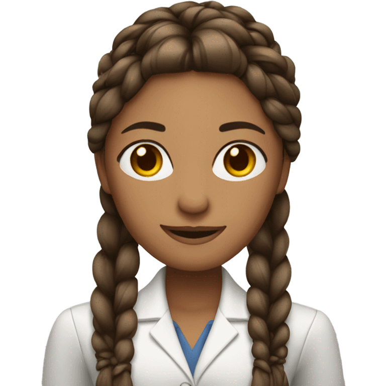 business woman long straight brown hair braid emoji