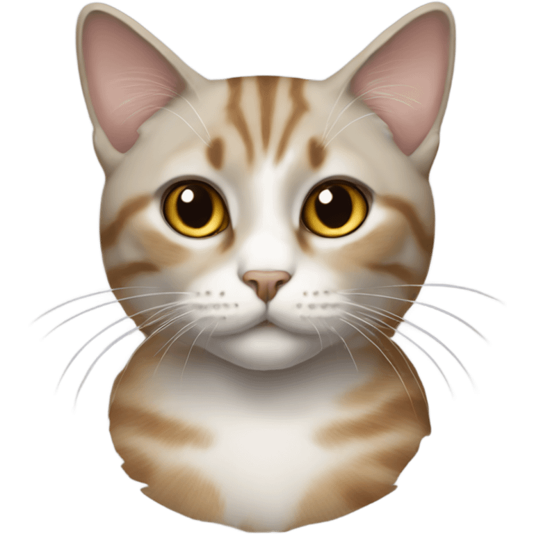 Realistic cat with beige brown and gray laying  emoji