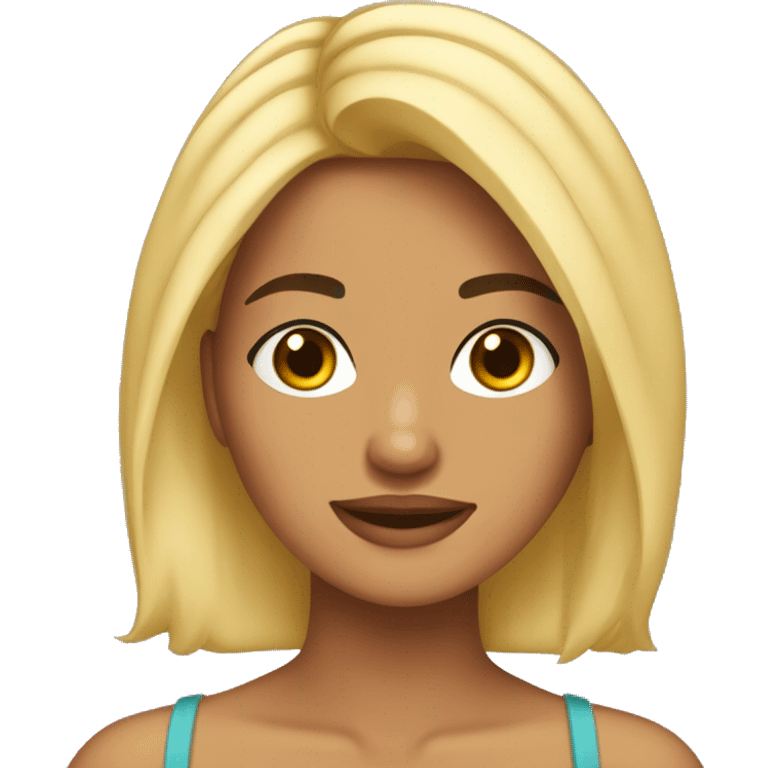 Chica morena de cabello lacio emoji