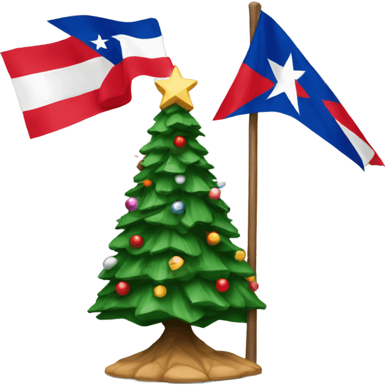 A christmas tree with Puerto Rico flag emoji