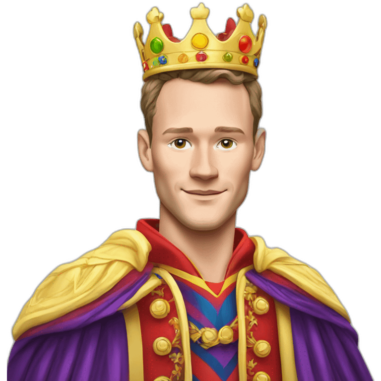 Jonathan Toews as a rainbow king with a royal robe on emoji