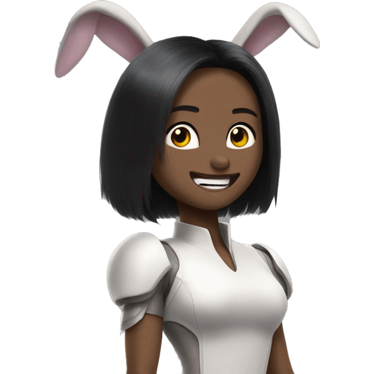 Alita worrior princess as a bunny cheering emoji