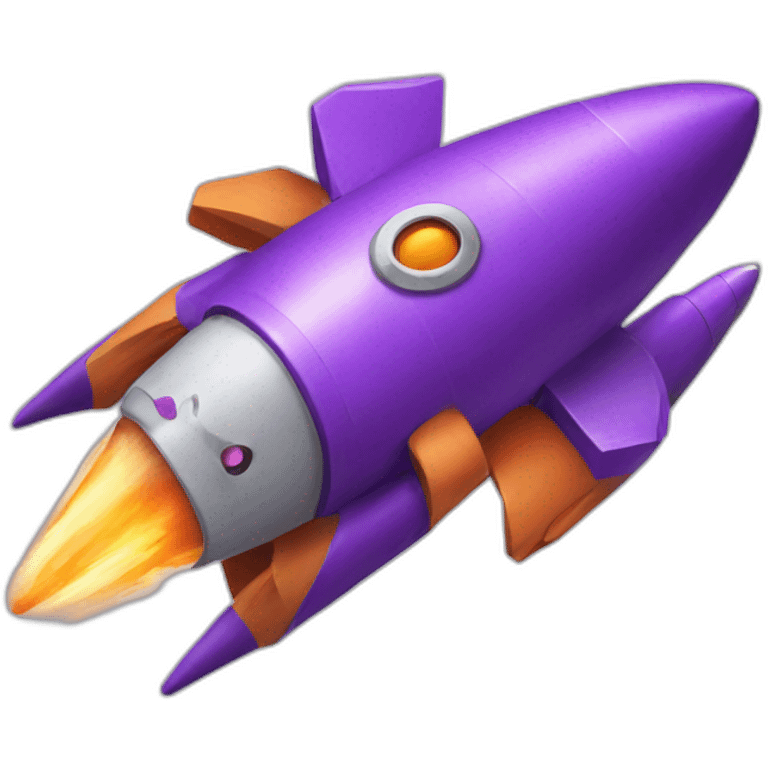 a purple fox in a rocket emoji