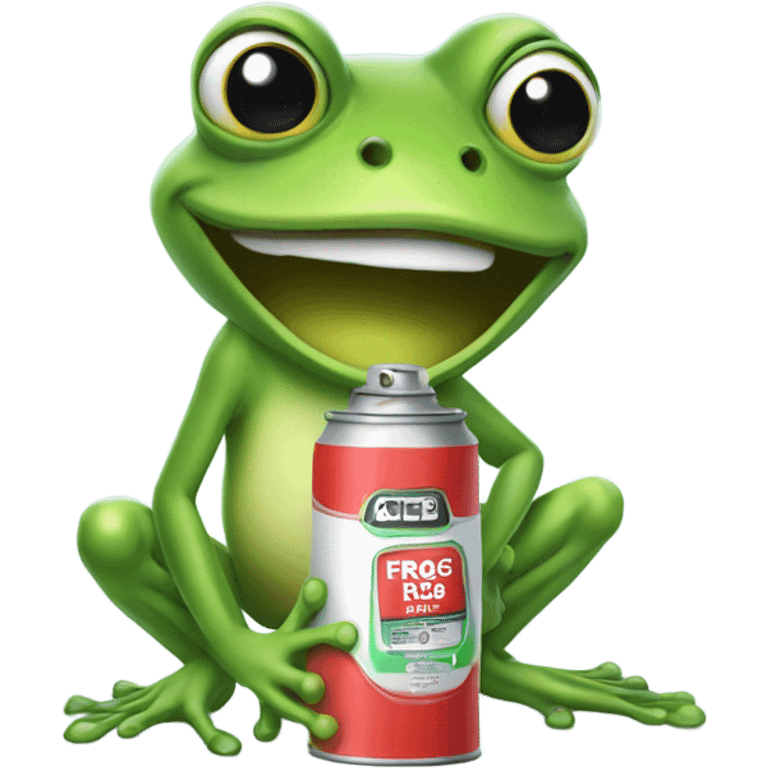 Pretty female Frog with a can of spray paint  emoji