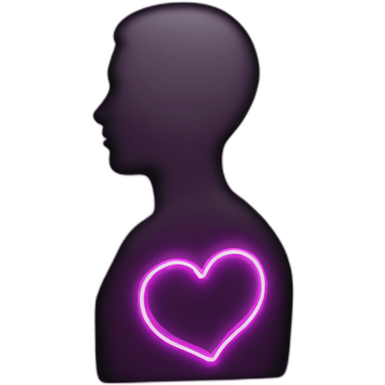 Suggestive silhouette neon sign emoji