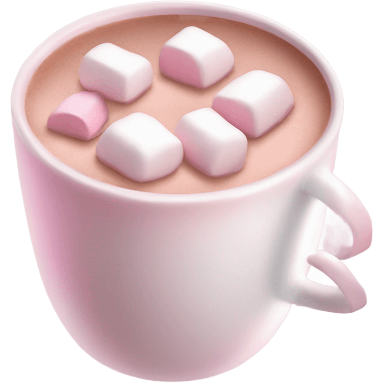 Aesthetic pink hot chocolate with marshmallows  emoji