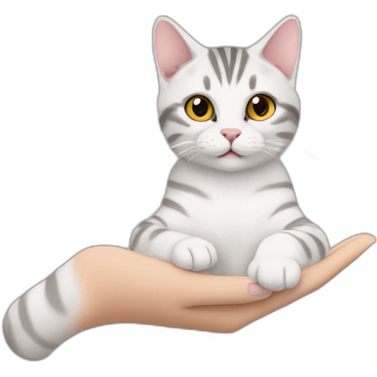 cat-American shorthair cat-wave one's hand emoji