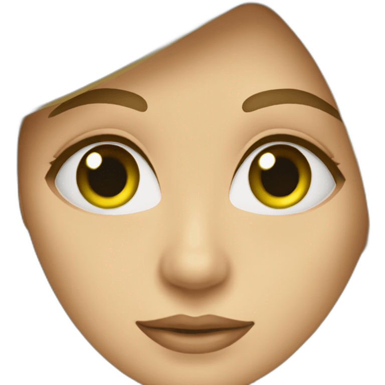 Mujer rubia pelo corto ojos verdes emoji