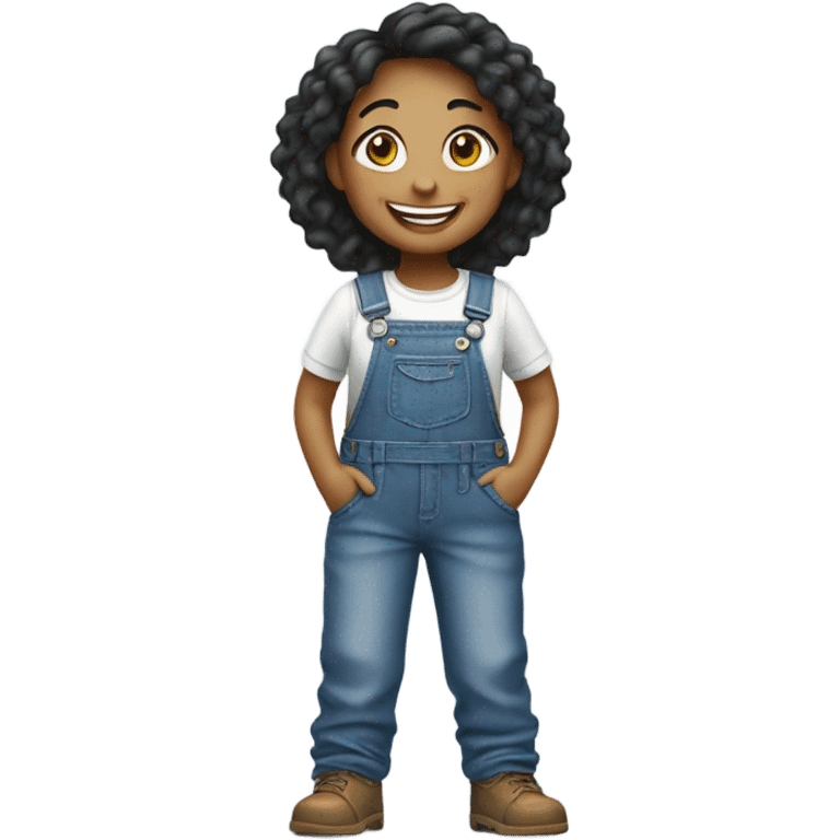 smiling girl in overalls emoji