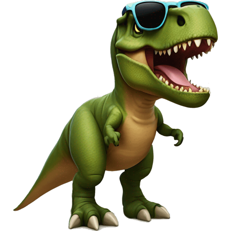 T-rex with sunglasses emoji