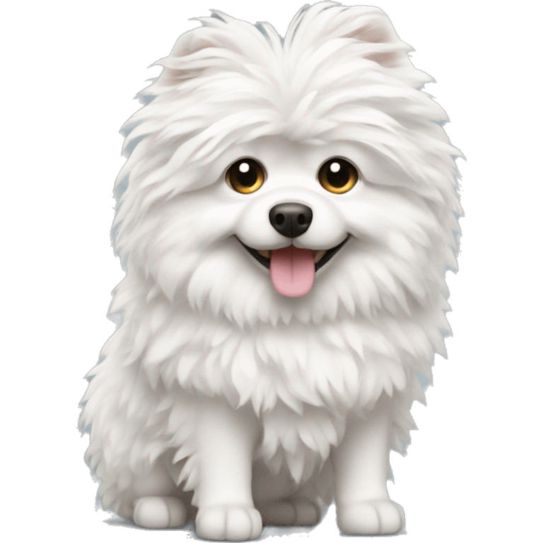 White curly Pom Pom dog emoji