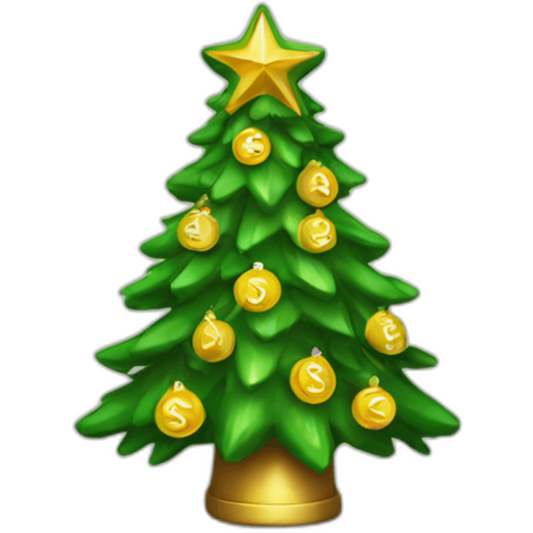 christmas tree dollars emoji